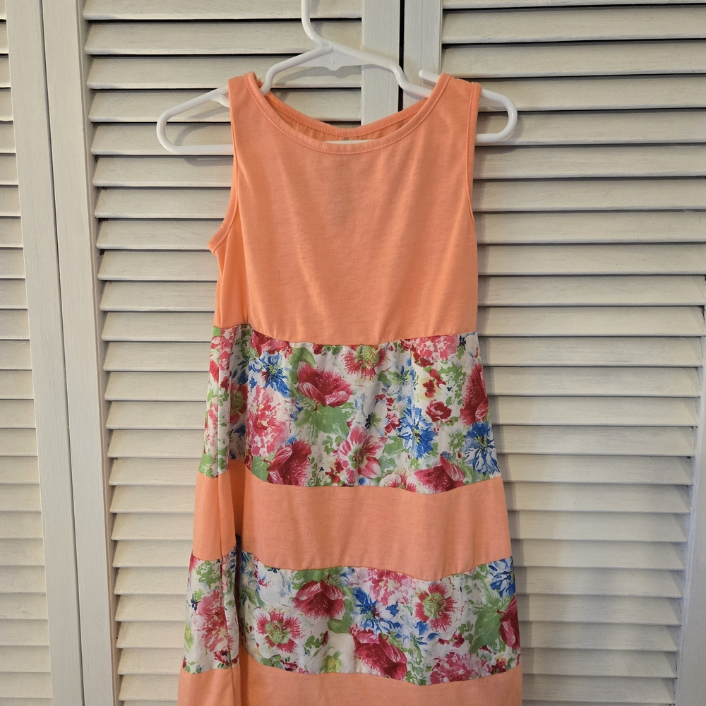 Floral Orange Kids Dress